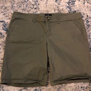 Olive green Bermuda shorts